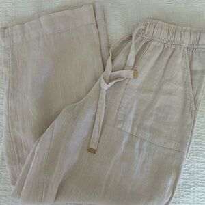 Light Beige 100% Linen Pants